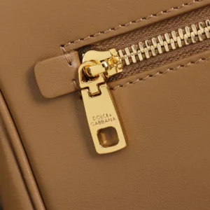 Dolce Gabbana D&G Women Small My Sicily Handbag in Plongé Calfskin-Brown