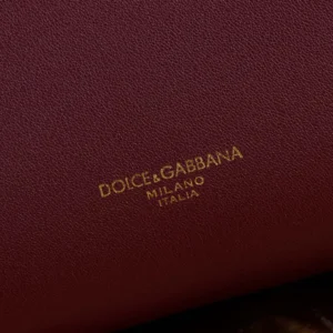 Dolce Gabbana D&G Women Small My Sicily Handbag in Plongé Calfskin-Burgundy