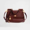 Dolce Gabbana D&G Women Small My Sicily Handbag in Plongé Calfskin-Burgundy