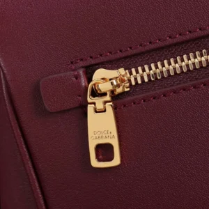 Dolce Gabbana D&G Women Small My Sicily Handbag in Plongé Calfskin-Burgundy