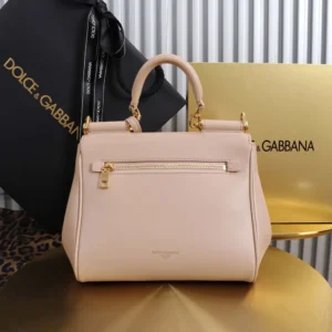 Dolce Gabbana D&G Women Small My Sicily Handbag in Plongé Calfskin-Pink