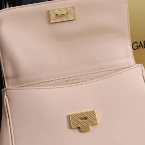 Dolce Gabbana D&G Women Small My Sicily Handbag in Plongé Calfskin-Pink
