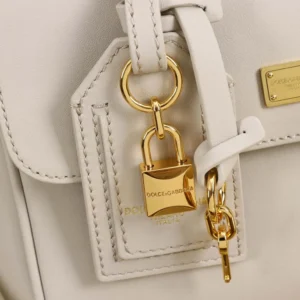 Dolce Gabbana D&G Women Small My Sicily Handbag in Plongé Calfskin-White
