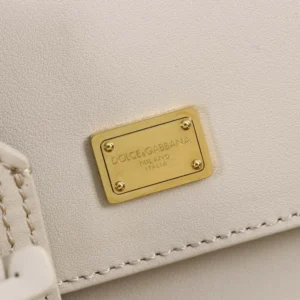 Dolce Gabbana D&G Women Small My Sicily Handbag in Plongé Calfskin-White