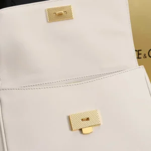 Dolce Gabbana D&G Women Small My Sicily Handbag in Plongé Calfskin-White