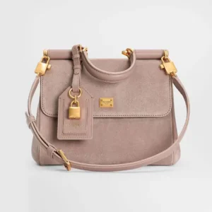 Dolce Gabbana D&G Women Small My Sicily Handbag in Split Calfskin-Pink