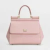 Dolce Gabbana D&G Women Small Sicily Handbag in Dauphine Calfskin-Pink
