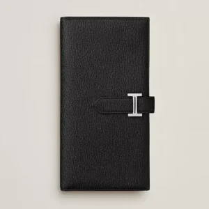 Hermes Unisex Bearn Wallet in Epsom Calfskin-Black H039078CK