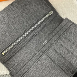 Hermes Unisex Bearn Wallet in Epsom Calfskin-Black H039078CK