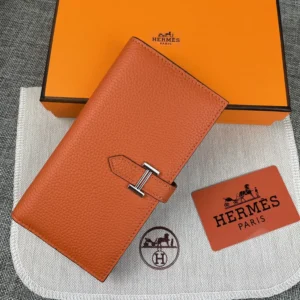 Hermes Unisex Bearn Wallet in Epsom Calfskin-Orange H039785CK