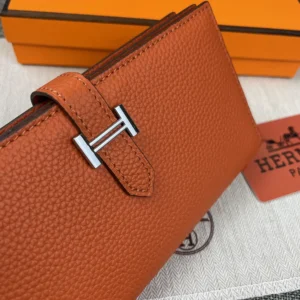 Hermes Unisex Bearn Wallet in Epsom Calfskin-Orange H039785CK