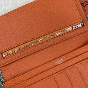 Hermes Unisex Bearn Wallet in Epsom Calfskin-Orange H039785CK