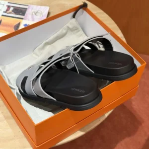 Hermes Unisex Chypre Sandal-Silver Gray H261072Z 52355