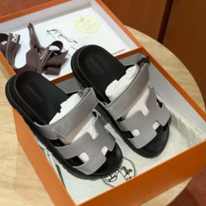Hermes Unisex Chypre Sandal-Silver Gray H261072Z 52355
