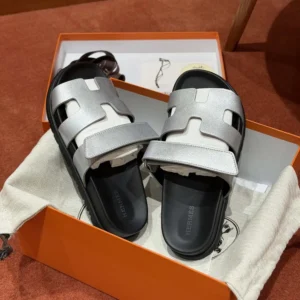 Hermes Unisex Chypre Sandal-Silver Gray H261072Z 52355