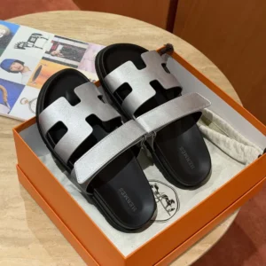 Hermes Unisex Chypre Sandal-Silver Gray H261072Z 52355