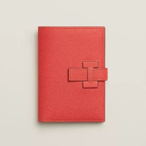 Hermes Unisex New H Passant Compact Wallet-Pink