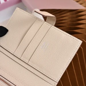 Hermes Unisex New H Passant Compact Wallet-White