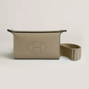 Hermes Unisex Videpoches Bag in Togo Calfskin-Beige Marfa