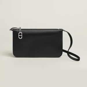 Hermes Unisex Zipengo Chaine D'Ancre To Go Pouch-Black/Silver