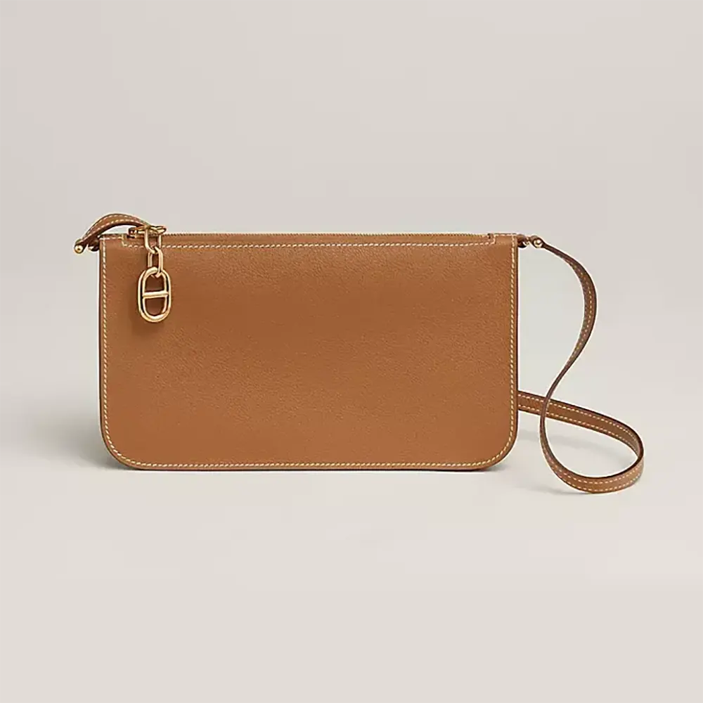 Hermes Unisex Zipengo Chaine D'Ancre To Go Pouch-Brown/Gold 1 Hermes Unisex Zipengo Chaine D'Ancre To Go Pouch-BrownGold