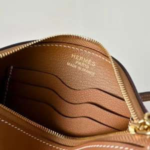 Hermes Unisex Zipengo Chaine D'Ancre To Go Pouch-BrownGold