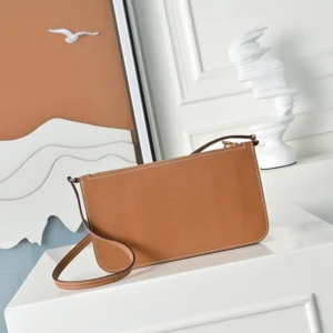 Hermes Unisex Zipengo Chaine D'Ancre To Go Pouch-BrownGold