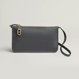 Hermes Unisex Zipengo Chaine D'Ancre To Go Pouch-Gris Misty/Gold