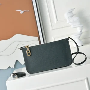 Hermes Unisex Zipengo Chaine D'Ancre To Go Pouch-Gris Misty/Gold