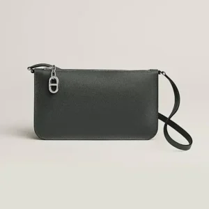 Hermes Unisex Zipengo Chaine D'Ancre To Go Pouch-Gris MistySilver