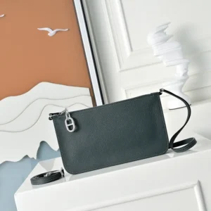 Hermes Unisex Zipengo Chaine D'Ancre To Go Pouch-Gris MistySilver
