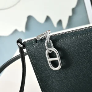 Hermes Unisex Zipengo Chaine D'Ancre To Go Pouch-Gris MistySilver