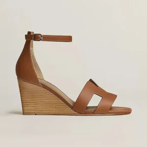 Hermes Women Legend Sandal in Calfskin-Brown H172196Z
