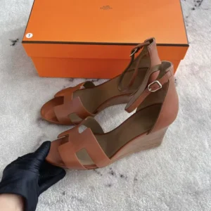 Hermes Women Legend Sandal in Calfskin-Brown H172196Z