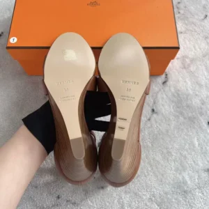 Hermes Women Legend Sandal in Calfskin-Brown H172196Z
