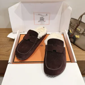 Hermes Women Mix Mule-Marron H261950ZHME400