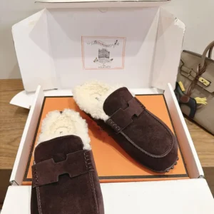 Hermes Women Mix Mule-Marron H261950ZHME400