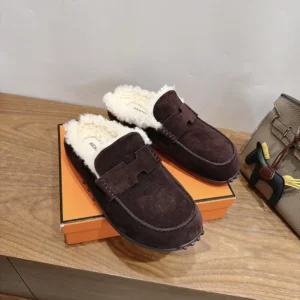 Hermes Women Mix Mule-Marron H261950ZHME400