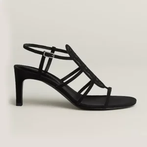 Hermes Women Nymphe 70 Sandal-Black H262086Z 02355