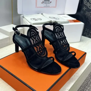 Hermes Women Nymphe 70 Sandal-Black H262086Z 02355