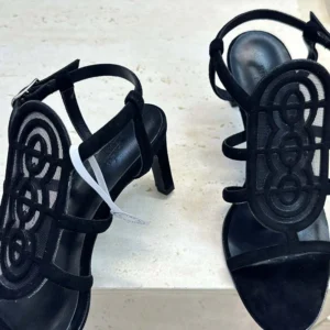 Hermes Women Nymphe 70 Sandal-Black H262086Z 02355