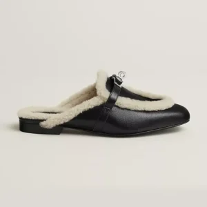 Hermes Women Oz Mule-Black H252110Z 02350