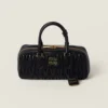 Miu Miu Women Arcadie Matelassé Nappa Leather Bag Black