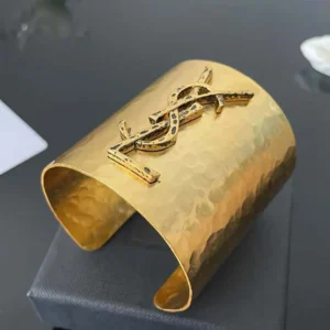 Saint Laurent YSL Women Cassandre Cuff in Metal 831752Y15008060