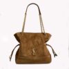 Saint Laurent YSL Women Small Jamie Shopping in Suede-Brown